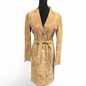 Kenneth Cole Tan Suede Trench Coat